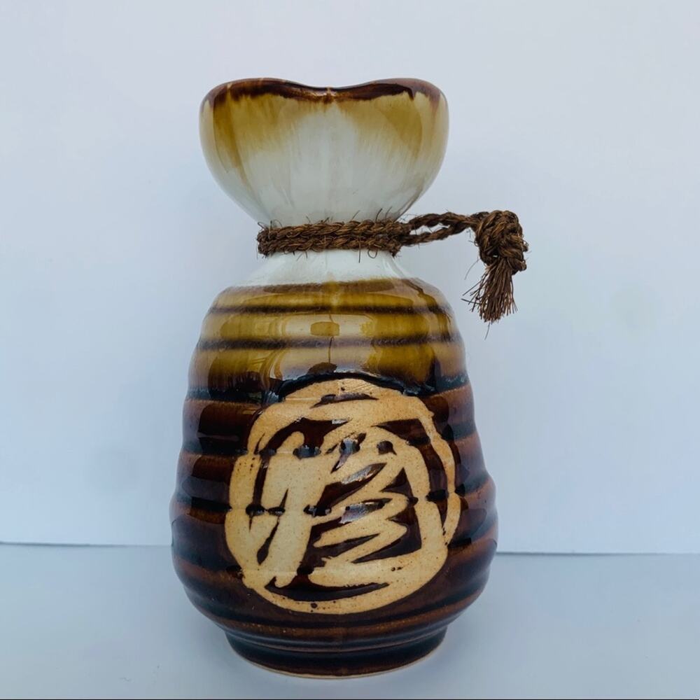 Vintage Stoneware Sake Bottle Studio Art Decanter